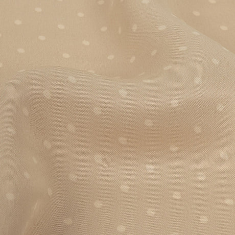 Famous Australian Designer Pink Tint Polka Dotted Shiny Viscose Twill