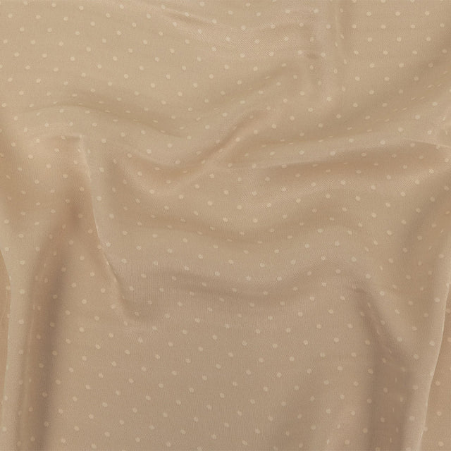 Famous Australian Designer Pink Tint Polka Dotted Shiny Viscose Twill