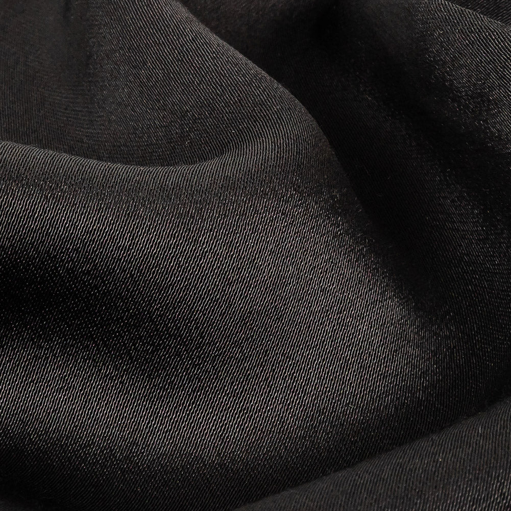 Famous Australian Designer Black Heavy Drape Viscose Sateen