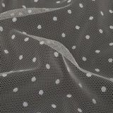 Famous Australian Designer Cream Flocked Dots Polyester Mesh