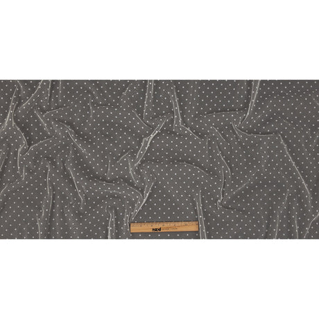 Famous Australian Designer Cream Flocked Dots Polyester Mesh