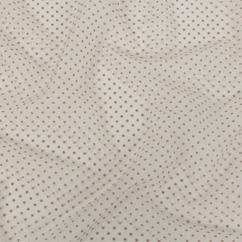 Famous Australian Designer Rustic Lilac Flocked Dots Polyester Mesh