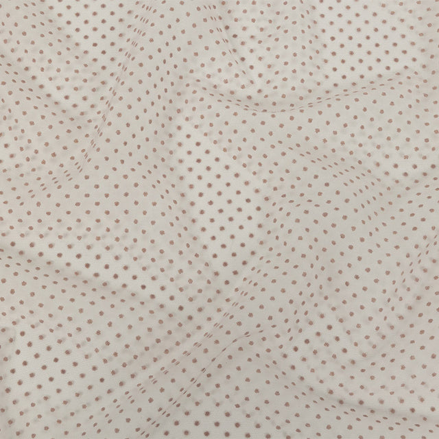 Famous Australian Designer Rustic Lilac Flocked Dots Polyester Mesh