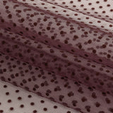 Famous Australian Designer Mahogany Flocked Dots Polyester Mesh