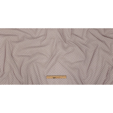 Famous Australian Designer Mahogany Flocked Dots Polyester Mesh