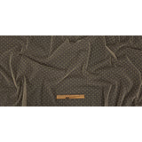 Famous Australian Designer Tea Polyester Mesh with Flocked Polka Dots