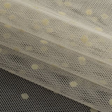 Famous Australian Designer Lemon Icing Polyester Mesh with Flocked Polka Dots