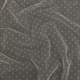 Famous Australian Designer Lemon Icing Polyester Mesh with Flocked Polka Dots