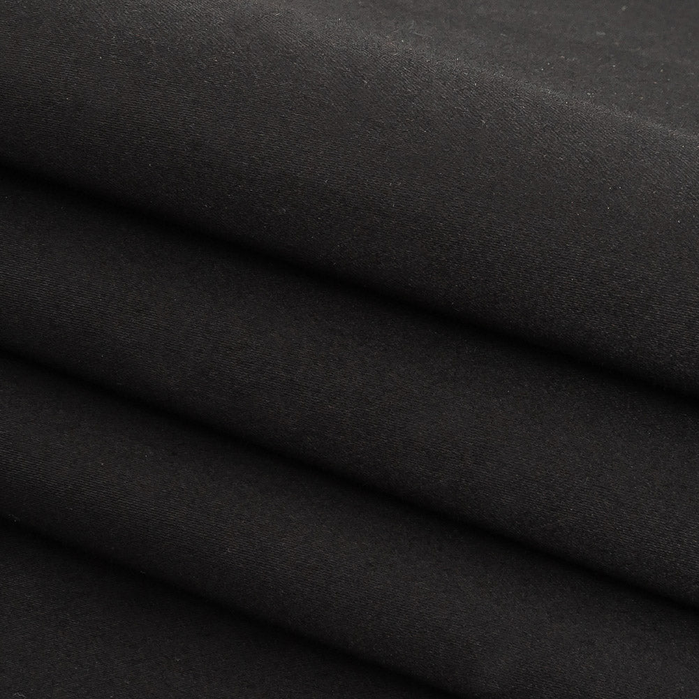 Famous Australian Designer Black Sleek Polyester and Acrylic Sateen