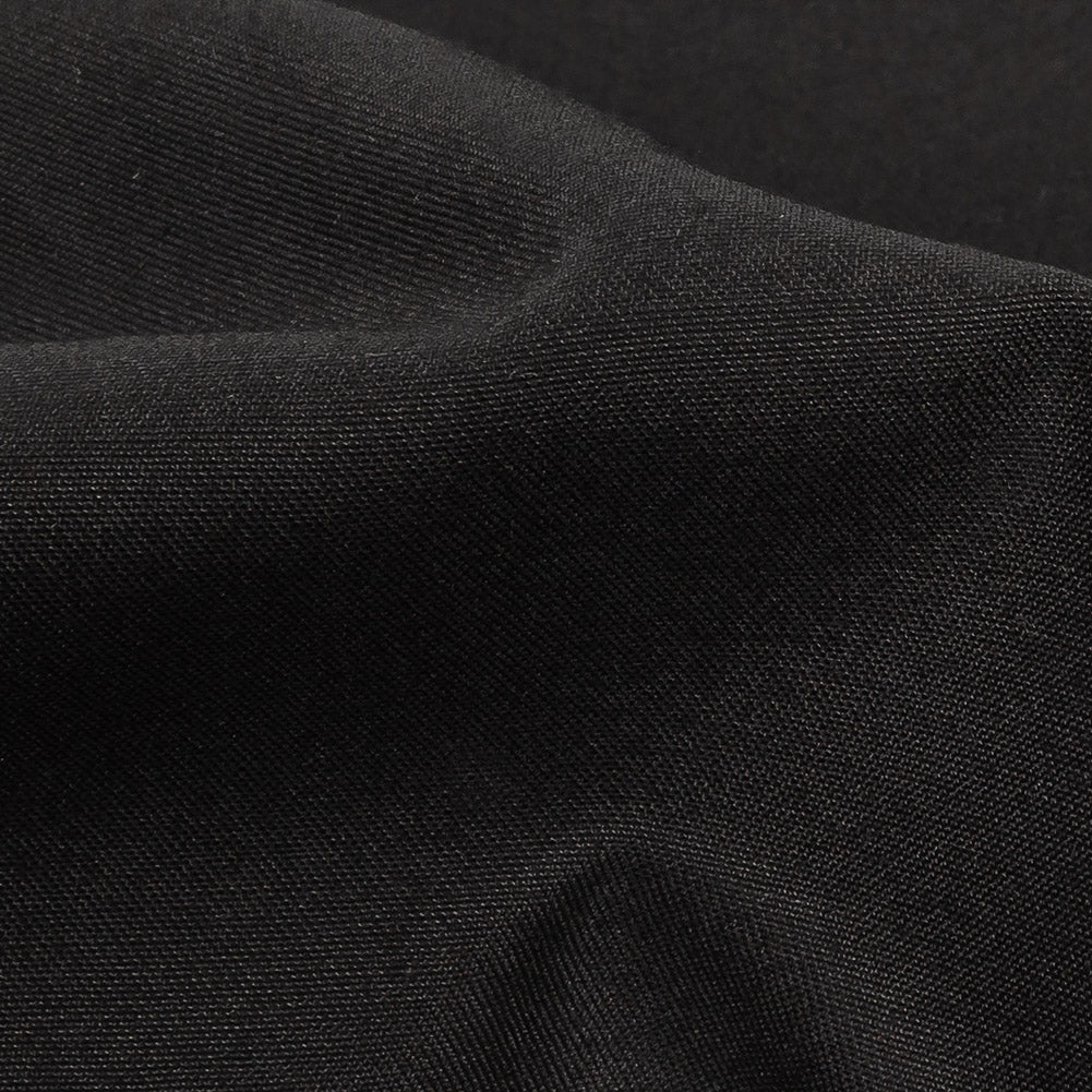 Famous Australian Designer Black Sleek Polyester and Acrylic Sateen