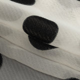 Famous Australian Designer Cloud Dancer White Polyester Chiffon with Large Black Woven Polka Dots