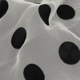 Famous Australian Designer Cloud Dancer White Polyester Chiffon with Large Black Woven Polka Dots