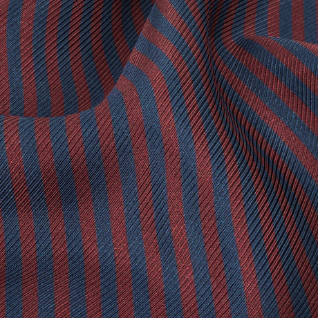 Famous Australian Designer Moonlit Ocean and Chocolate Truffle Candy Striped Viscose and Silk Twill