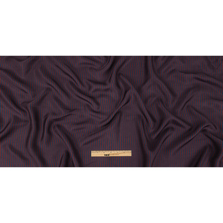 Famous Australian Designer Moonlit Ocean and Chocolate Truffle Candy Striped Viscose and Silk Twill