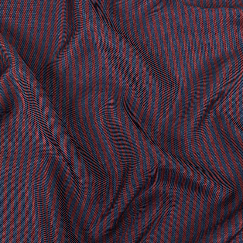 Famous Australian Designer Moonlit Ocean and Chocolate Truffle Candy Striped Viscose and Silk Twill