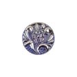 Cobalt Translucent Floral Shank Back Glass Button - 28L/18mm