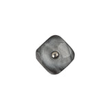 Italian Smoky Beige Haze Plastic and Silver Metal Shank Back Button - 20L/12.5mm
