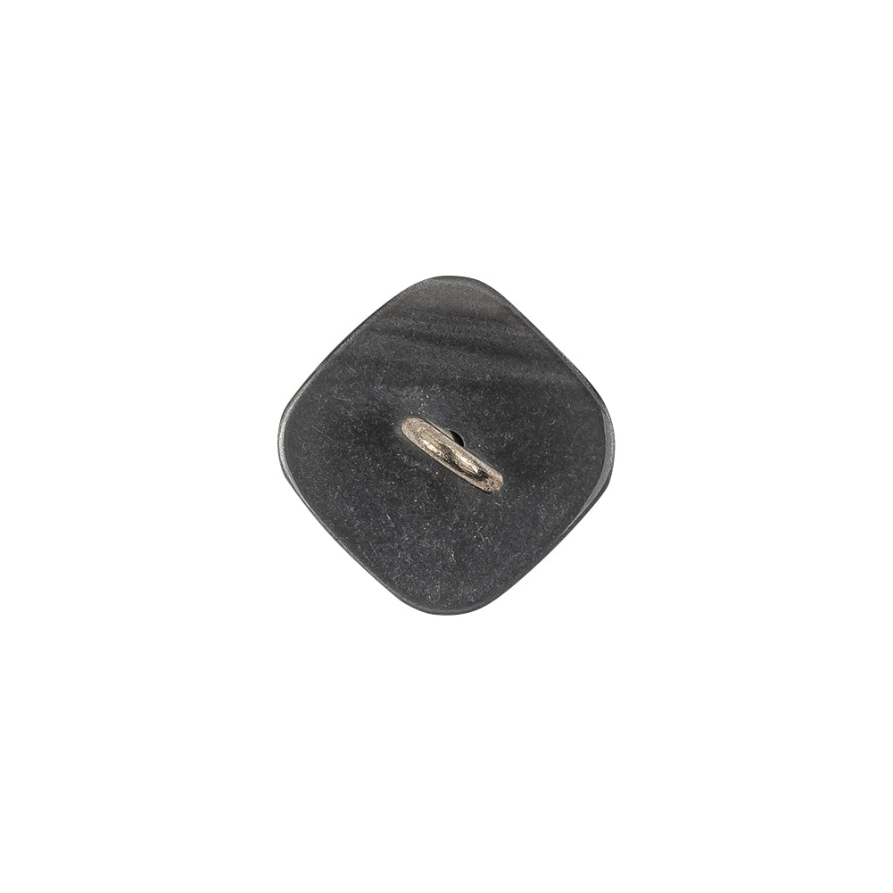 Italian Smoky Beige Haze Plastic and Silver Metal Shank Back Button - 24L/15mm