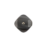 Italian Smoky Beige Haze Plastic and Silver Metal Shank Back Button - 24L/15mm