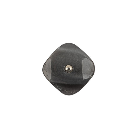 Italian Smoky Beige Haze Plastic and Silver Metal Shank Back Button - 24L/15mm