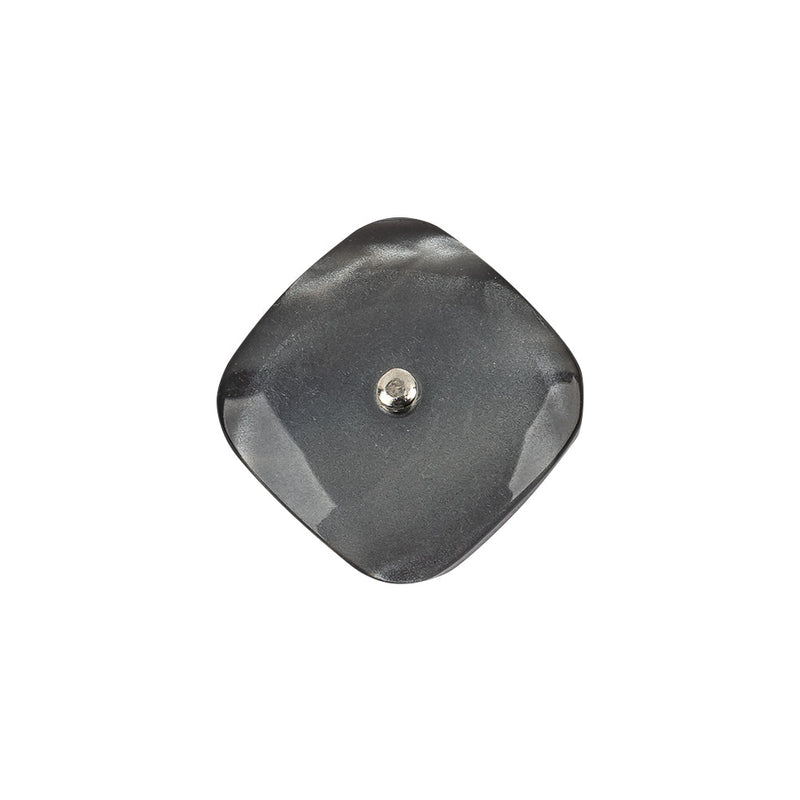 Italian Smoky Beige Haze Plastic and Silver Metal Shank Back Button - 32L/20mm