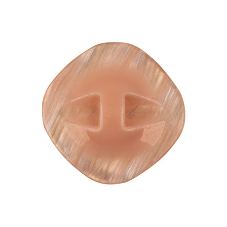 Blush Iridescent Rounded Square Self Back Plastic Button - 40L/25.5mm