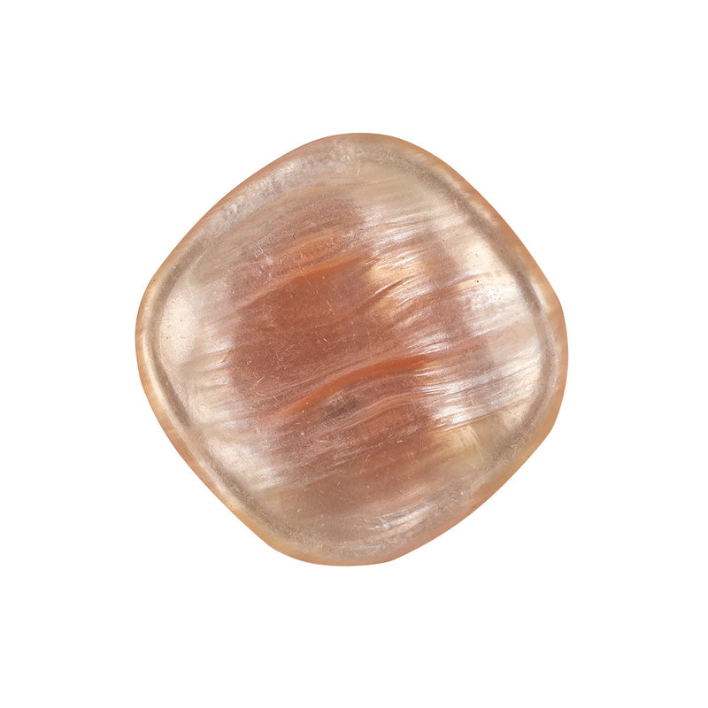 Blush Iridescent Rounded Square Self Back Plastic Button - 40L/25.5mm