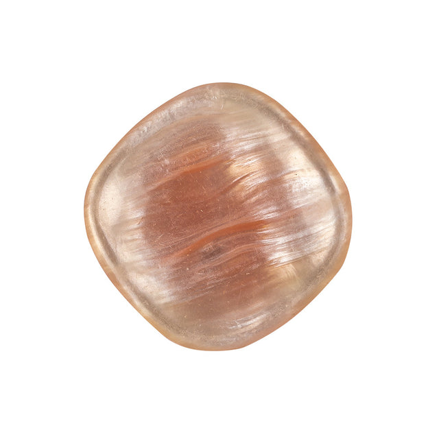 Blush Iridescent Rounded Square Self Back Plastic Button - 40L/25.5mm