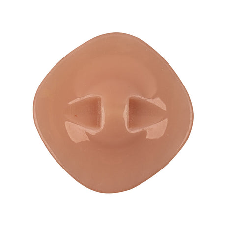 Blush Iridescent Rounded Square Self Back Plastic Button - 44L/28mm