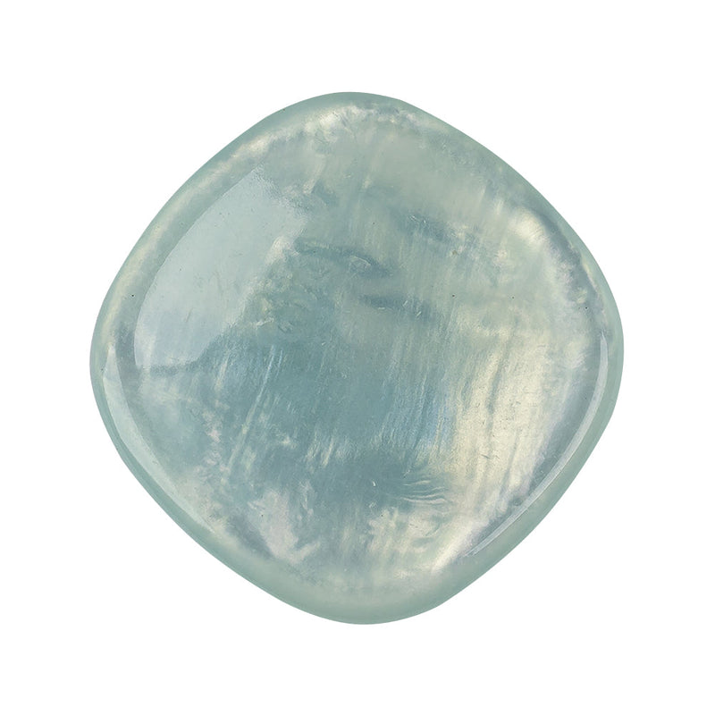 Powder Blue Iridescent Rounded Square Self Back Plastic Button - 48L/30.5mm
