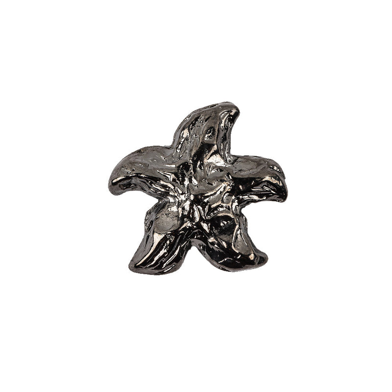 Vintage Gunmetal Starfish Cast Metal Button - 36L/23mm