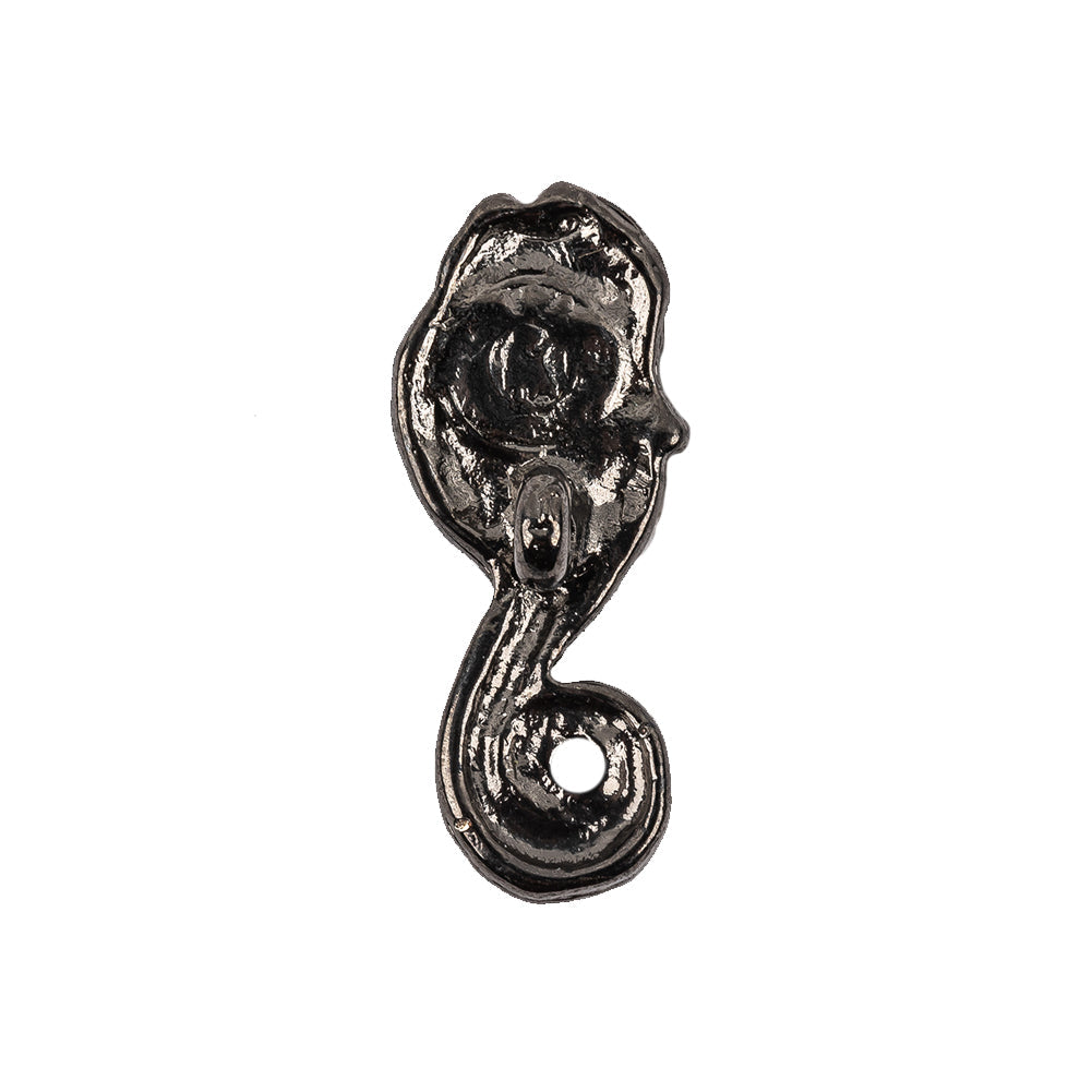 Vintage Gunmetal Seahorse Cast Metal Button - 42L/27mm