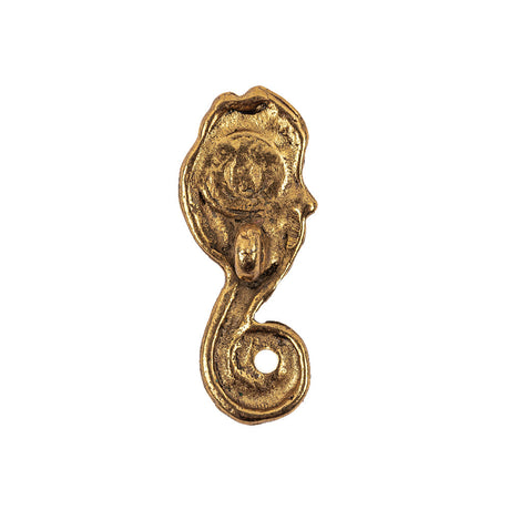 Vintage Antique Gold Seahorse Cast Metal Button - 42L/27mm