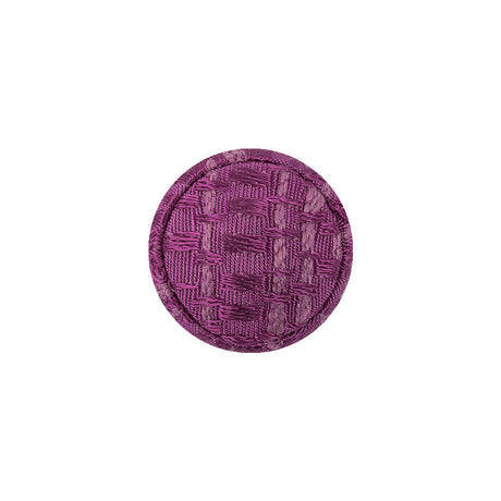 Magenta Jacquard Fabric Covered Domed Cotton Blend Sew On Button - 25L/16mm