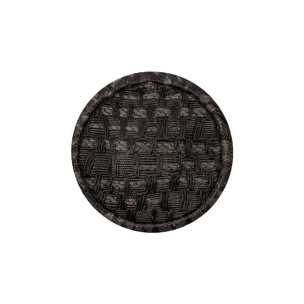 Brunette Jacquard Fabric Covered Domed Cotton Blend Sew On Button - 36L/23mm