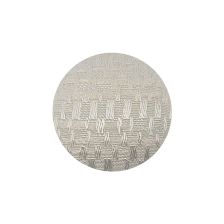 White Jacquard Fabric Covered Domed Cotton Blend Sew On Button - 36L/23mm