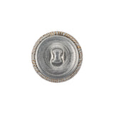 Golden Egg Lurex, Rainy Day and White Abstract Brocade Fabric Covered Domed Shank Back Button - 30L/19mm