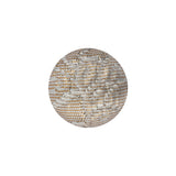 Golden Egg Lurex, Rainy Day and White Abstract Brocade Fabric Covered Domed Shank Back Button - 30L/19mm