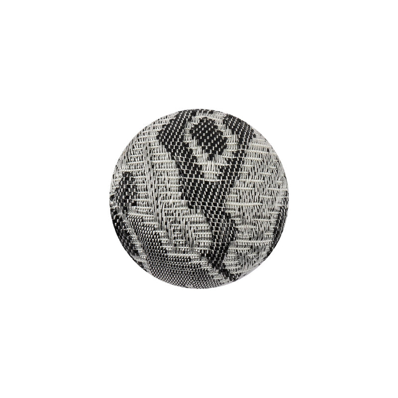 Gunpowder Lurex, Dove and White Abstract Brocade Fabric Covered Domed Shank Back Button - 30L/19mm