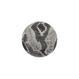 Gunpowder Lurex, Dove and White Abstract Brocade Fabric Covered Domed Shank Back Button - 30L/19mm