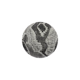 Gunpowder Lurex, Dove and White Abstract Brocade Fabric Covered Domed Shank Back Button - 30L/19mm