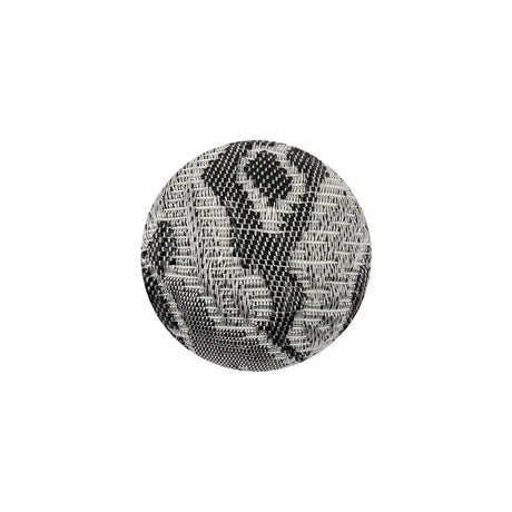 Gunpowder Lurex, Dove and White Abstract Brocade Fabric Covered Domed Shank Back Button - 30L/19mm