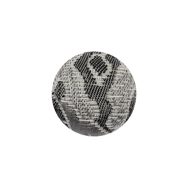 Gunpowder Lurex, Dove and White Abstract Brocade Fabric Covered Domed Shank Back Button - 30L/19mm
