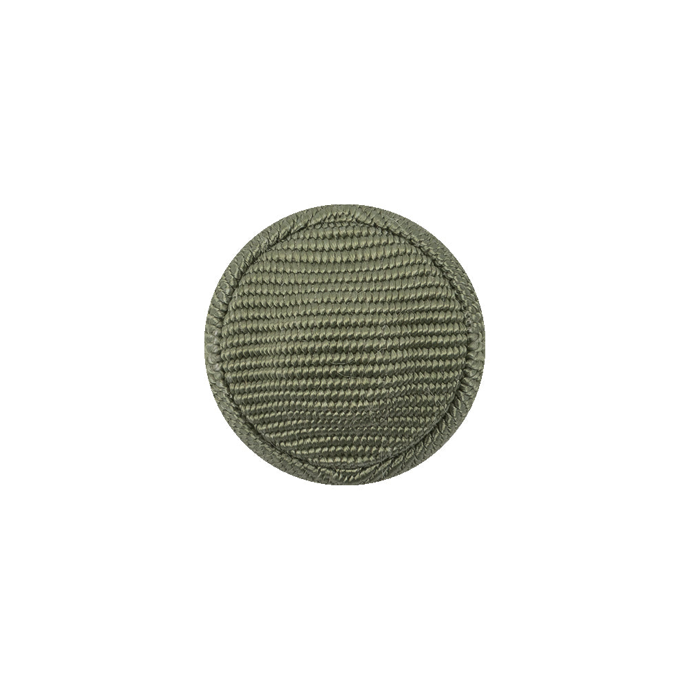 Oil Green Ottoman Fabric Covered Domed Cotton Blend Sew On Button - 25L/16mm