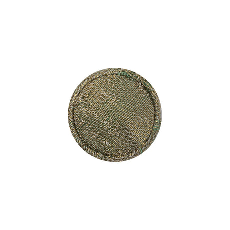 Glitteratti Lurex and Oil Green Fabric Covered Domed Sew On Button - 25L/16mm