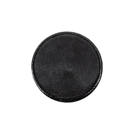 Black Patent Leather and Silk Sew On Button - 36L/23mm