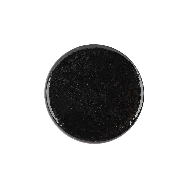 Black Patent Leather and Silk Sew On Button - 36L/23mm