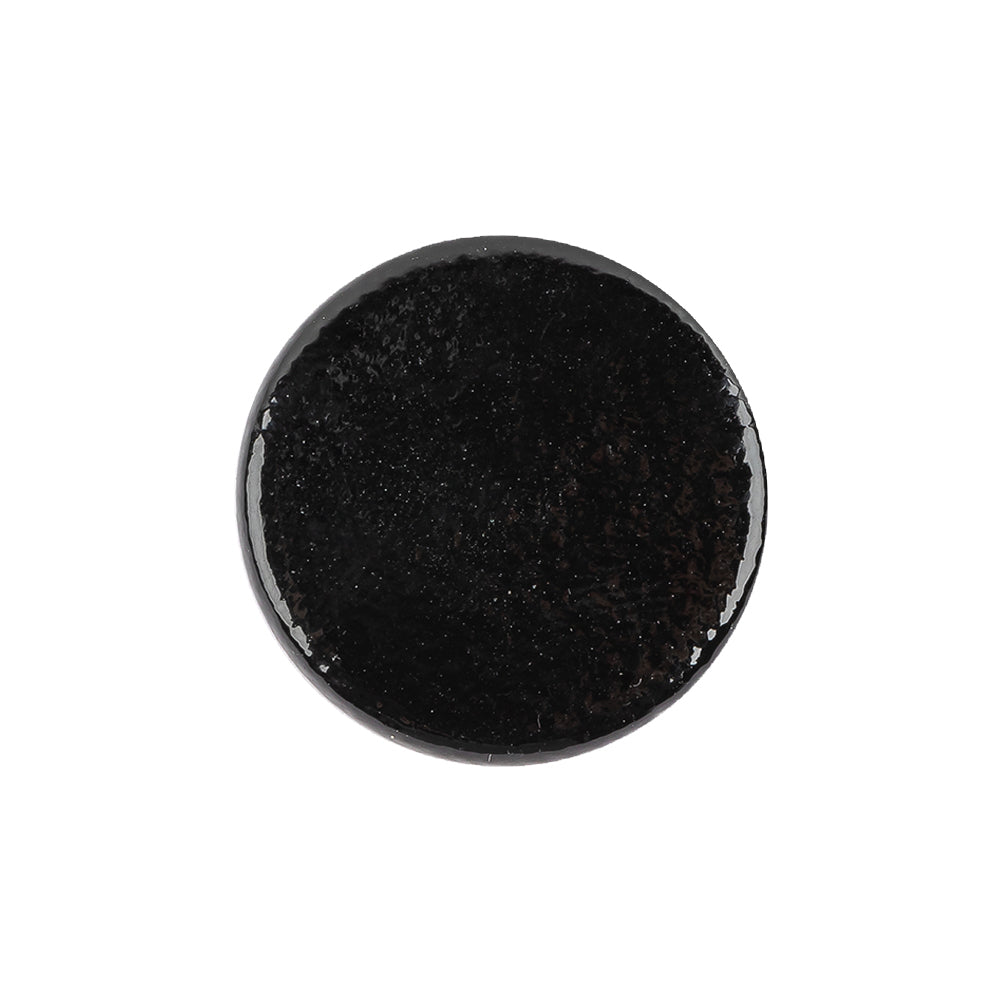 Black Patent Leather and Silk Sew On Button - 36L/23mm