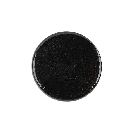 Black Patent Leather and Silk Sew On Button - 36L/23mm
