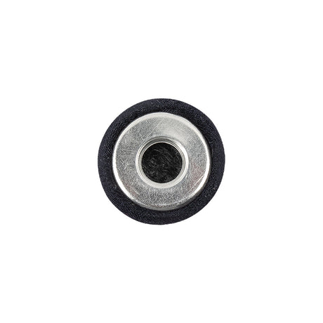 Black Fabric Covered Shallow Plate Silk Blended Sew On Button - 24L/15mm